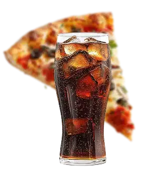 Pizza e refrigerante
