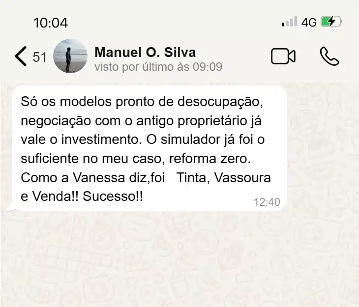 Depoimento de cliente LINK no WhatsApp